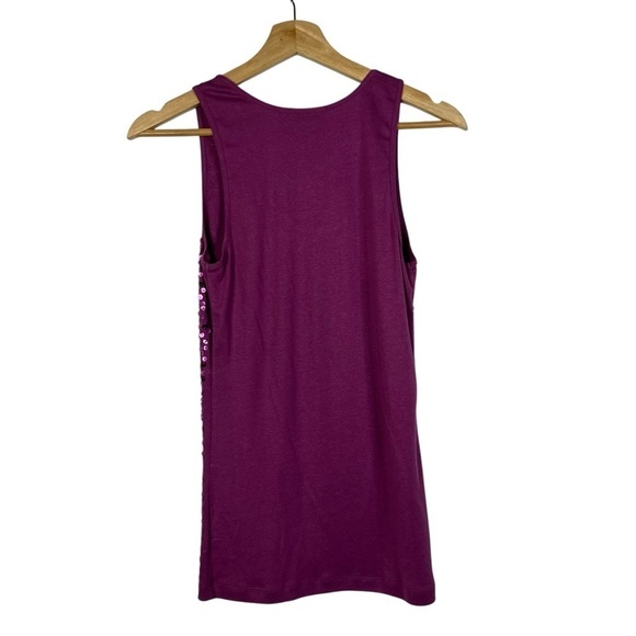 Apt. 9 Purple Sequin Scoop Neck Tank Top M - Picture 2 of 3